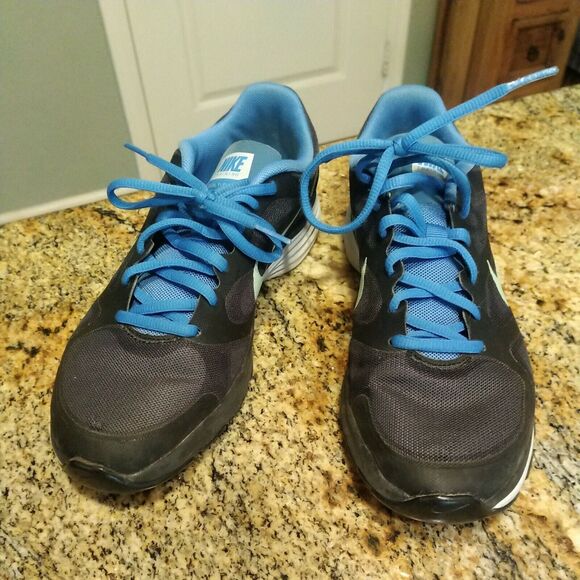 Nike Dual Fusion Black Blue Running Athletic Shoes 443837-012 Womens Size 7.5 - Picture 4 of 12